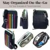 imageBaggallini Modern Take Two RFID 5quotx7quot Lightweight Small Phone Wallet Crossbody BagNylon Travel PurseNavy Rainbow