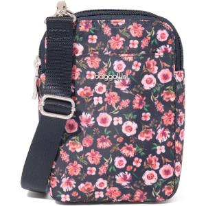 imageBaggallini Modern Take Two RFID 5quotx7quot Lightweight Small Phone Wallet Crossbody BagNylon Travel PurseAutumn Peony