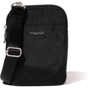 imageBaggallini Modern Take Two RFID 5quotx7quot Lightweight Small Phone Wallet Crossbody BagNylon Travel PurseBlack