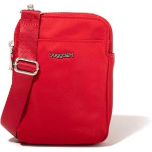 imageBaggallini Modern Take Two RFID 5quotx7quot Lightweight Small Phone Wallet Crossbody BagNylon Travel PurseCrimson Red Twill