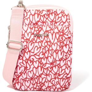 imageBaggallini Modern Take Two RFID 5quotx7quot Lightweight Small Phone Wallet Crossbody BagNylon Travel PurseHeart Print