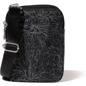 imageBaggallini Modern Take Two RFID 5quotx7quot Lightweight Small Phone Wallet Crossbody BagNylon Travel PurseMidnight Blossom Print
