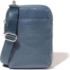 imageBaggallini Modern Take Two RFID 5quotx7quot Lightweight Small Phone Wallet Crossbody BagNylon Travel PurseMist Gloss Ripstop