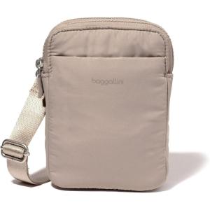 imageBaggallini Modern Take Two RFID 5quotx7quot Lightweight Small Phone Wallet Crossbody BagNylon Travel PurseMoonrock Puff