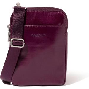 imageBaggallini Modern Take Two RFID 5quotx7quot Lightweight Small Phone Wallet Crossbody BagNylon Travel PurseMulberry Gloss Ripstop