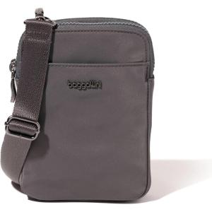 imageBaggallini Modern Take Two RFID 5quotx7quot Lightweight Small Phone Wallet Crossbody BagNylon Travel PurseSmoke Twill