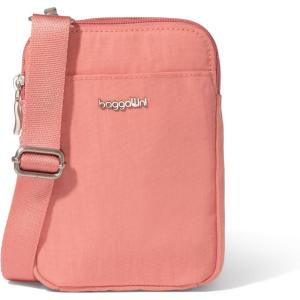 imageBaggallini Modern Take Two RFID 5quotx7quot Lightweight Small Phone Wallet Crossbody BagNylon Travel PurseTerracotta