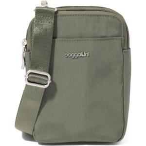 imageBaggallini Modern Take Two RFID 5quotx7quot Lightweight Small Phone Wallet Crossbody BagNylon Travel PurseThyme