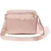 imageBaggallini Modern Camera 7quotx9quot Crossbody Bag WBuiltin Wallet Compartments ampamp RFID SlotsBlush Shimmer