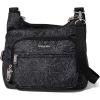 imageBaggallini Securtex AntiTheft Crossover Crossbody Bag for Travel 11w X 85h RFID Builtin Wallet Locking ZippersMidnight Blossom Print