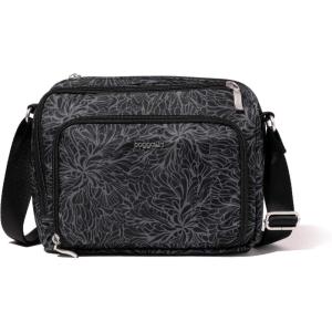 imageBaggallini Modern Camera 7quotx9quot Crossbody Bag WBuiltin Wallet Compartments ampamp RFID SlotsMidnight Blossom