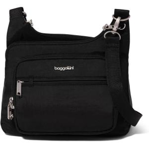 imageBaggallini Securtex AntiTheft Crossover Crossbody Bag for Travel 11w X 85h RFID Builtin Wallet Locking ZippersBlack