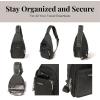 imageBaggallini AntiTheft Daytripper Sling 7x12 Crossbody Travel Safe Bag WSecurtex Locking Zippers SlashResistant RFIDCharcoal
