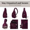 imageBaggallini AntiTheft Daytripper Sling 7x12 Crossbody Travel Safe Bag WSecurtex Locking Zippers SlashResistant RFIDMulberry