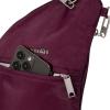 imageBaggallini Securtex AntiTheft Half Moon Sling 8quotx13quot Crossbody Bags WRFID CutResistant Strap Locking ZippersMulberry