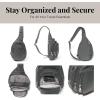 imageBaggallini Securtex AntiTheft Triple Zip Sling 86quotx152quot Travel Crossbody Backpack with RFID Wallet Locking ZipperCharcoal
