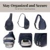 imageBaggallini Securtex AntiTheft Triple Zip Sling 86quotx152quot Travel Crossbody Backpack with RFID Wallet Locking ZipperFrench Navy