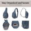 imageBaggallini Securtex AntiTheft Triple Zip Sling 86quotx152quot Travel Crossbody Backpack with RFID Wallet Locking ZipperMist