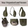 imageBaggallini Securtex AntiTheft Triple Zip Sling 86quotx152quot Travel Crossbody Backpack with RFID Wallet Locking ZipperThyme