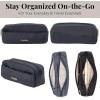 imageBaggallini Unisexs Long Pocket CosmeticLightweight 78x 31x21 BagTravel Essentials Makeup OrganizerFrench Navy