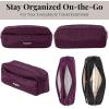 imageBaggallini Unisexs Long Pocket CosmeticLightweight 78x 31x21 BagTravel Essentials Makeup OrganizerMulberry