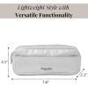 imageBaggallini Unisexs Long Pocket CosmeticLightweight 78x 31x21 BagTravel Essentials Makeup OrganizerSilver Metallic