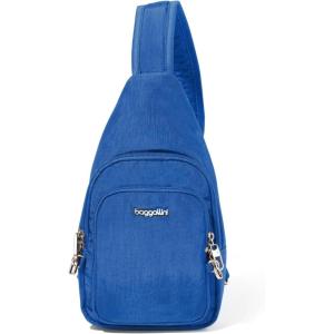imageBaggallini AntiTheft Daytripper Sling 7x12 Crossbody Travel Safe Bag WSecurtex Locking Zippers SlashResistant RFIDLapis