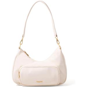 imageBaggallini Savannah Crossbody 12quotx8quot wRFID Card Holder Vegan Leather Shoulder Strap Convertible Crossbody for WomenCoconut Twill