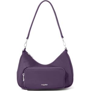 imageBaggallini Savannah Crossbody 12quotx8quot wRFID Card Holder Vegan Leather Shoulder Strap Convertible Crossbody for WomenDeep Grape Twill