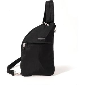 imageBaggallini Securtex AntiTheft Half Moon Sling 8quotx13quot Crossbody Bags WRFID CutResistant Strap Locking ZippersBlack