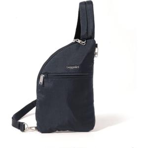 imageBaggallini Securtex AntiTheft Half Moon Sling 8quotx13quot Crossbody Bags WRFID CutResistant Strap Locking ZippersFrench Navy