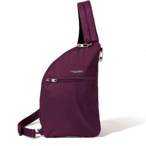 imageBaggallini Securtex AntiTheft Half Moon Sling 8quotx13quot Crossbody Bags WRFID CutResistant Strap Locking ZippersMulberry