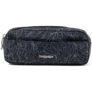 imageBaggallini Unisexs Long Pocket CosmeticLightweight 78x 31x21 BagTravel Essentials Makeup OrganizerMidnight Blossom Print