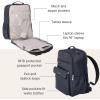 imageBaggallini Everyday Laptop Backpack  11x155 Lightweight WaterRepellent Nylon Travel Bag wPadded Laptop Sleeve ampamp RFIDFrench Navy