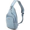 imageBaggallini Womens Central Park Sling 12quotx7quot Crossbody Bag WConvertible Adjustable Shoulder StrapLight Indigo Denim