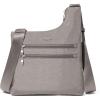 imageBaggallini Drift Slimg Crossbody Bag for Women 106quotx13quot Lightweight WaterResistant Travel Handbags RFID Card SlotsSterling Shimmer