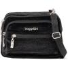 imageBaggallini Triple Zip Small Crossbody Bag for Women  8x6 Lightweight Convertible Fanny Pack Belt BagBlack Velvet
