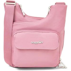 imageBaggallini Criss Cross 10x11 Crossbody Women Lightweight WaterResistant Nylon Travel Bag WRFID ampamp Quick Access PocketsDusty Mauve