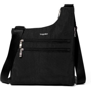 imageBaggallini Drift Slimg Crossbody Bag for Women 106quotx13quot Lightweight WaterResistant Travel Handbags RFID Card SlotsBlack