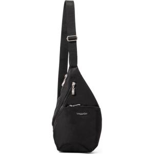 imageBaggallini Mini Sling  12x7 Sling Crossbody Bag Backpack with Adjustable Shoulder StrapBlack Twill