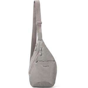 imageBaggallini Mini Sling  12x7 Sling Crossbody Bag Backpack with Adjustable Shoulder StrapSteel Grey Twill