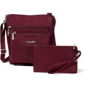 imageBaggallini Pocket Crossbody Bags for Women 8x8 Small Lightweight Durable WaterResistant Travel Purse WRFIDDark Cherry