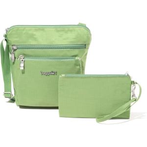 imageBaggallini Pocket Crossbody Bags for Women 8x8 Small Lightweight Durable WaterResistant Travel Purse WRFIDMoss