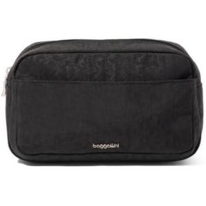 imageBaggallini Unisexs Pocket Cosmetic with Brush OrganizationBlack Cheetah Emboss