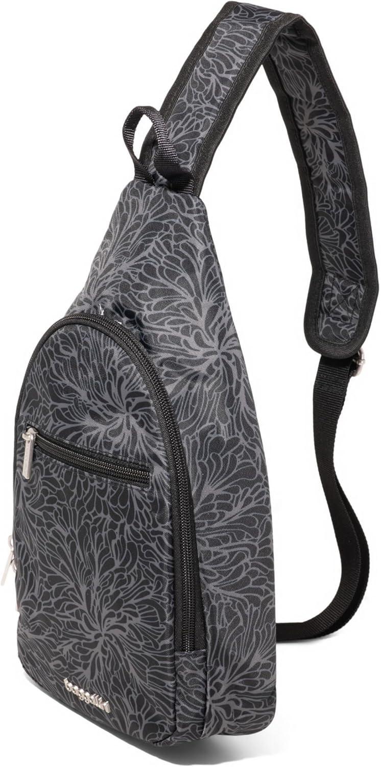 imageBaggallini Daily Lightweight 126quotx75quot Sling Crossbody Bag with Convertible Adjustable Shoulder StrapMidnight Blossom Print