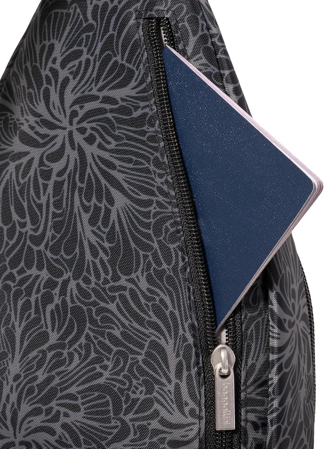 imageBaggallini Daily Lightweight 126quotx75quot Sling Crossbody Bag with Convertible Adjustable Shoulder StrapMidnight Blossom Print