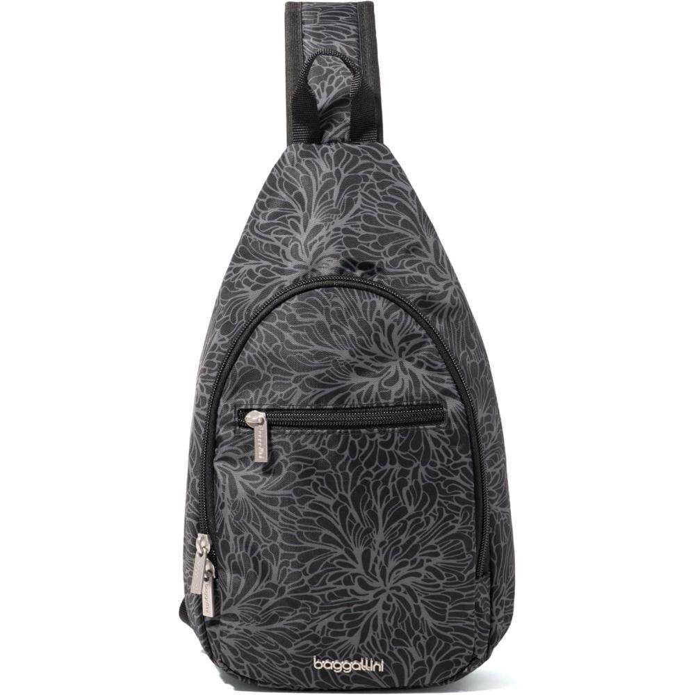 imageBaggallini Daily Lightweight 126quotx75quot Sling Crossbody Bag with Convertible Adjustable Shoulder StrapMidnight Blossom Print