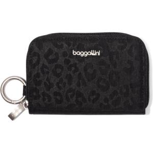 imageBaggallini Womens Deluxe CaseLightweight 55quotx33quot RFID Protected Wallet Card HolderBlack Cheetah Emboss