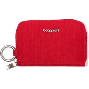imageBaggallini Womens Deluxe CaseLightweight 55quotx33quot RFID Protected Wallet Card HolderScarlet