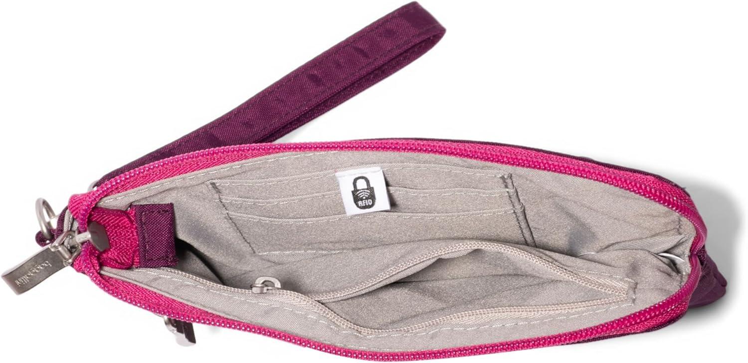 imageBaggallini Currency Organizer WristletLightweight 8quotx55quot RFID Protected Womens Wallet Card HolderMulberry